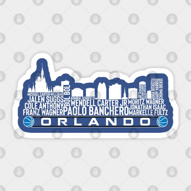 Orlando Basketball Team 23 Player Roster, Orlando City Skyline Sticker by Legend Skyline